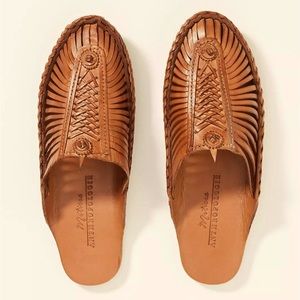 Anthropologie / Matisse Slides Tan Brown Leather Size 9M